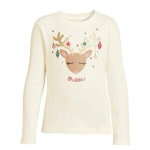Holiday Time Reindeer Long Sleeve Tee - Medium